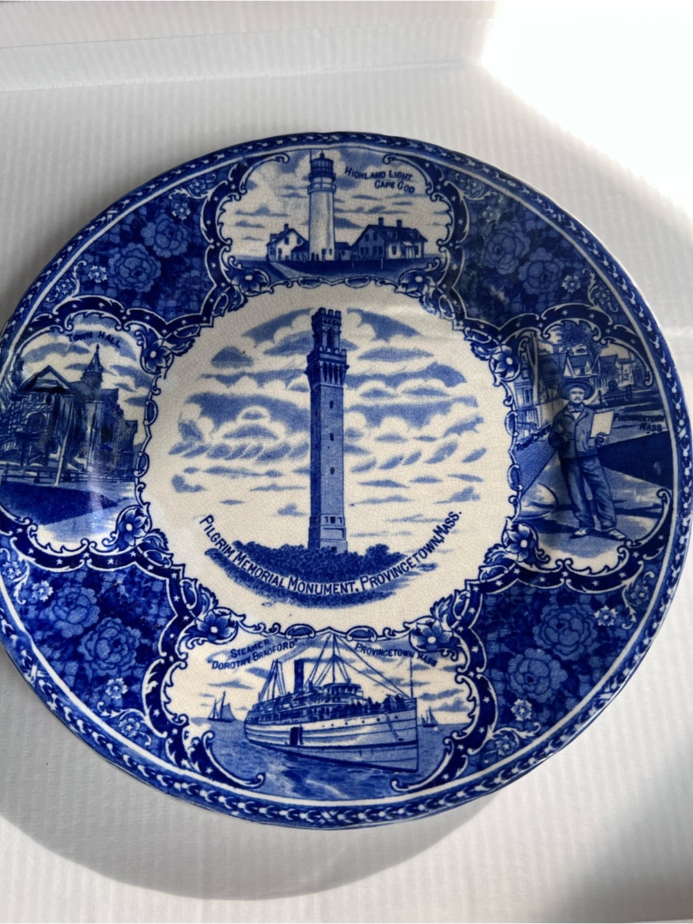 Pilgrim Memorial, Massachusetts Souvenir Plate by Rowland & Marsellus Co